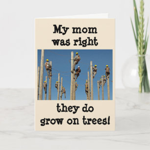 Linemen Grow on Trees Card