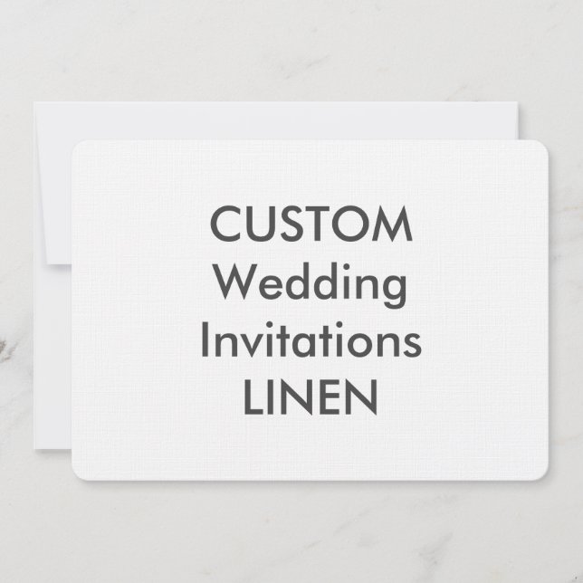 LINEN 100lb 7” x 5" Wedding Invitations (Front)