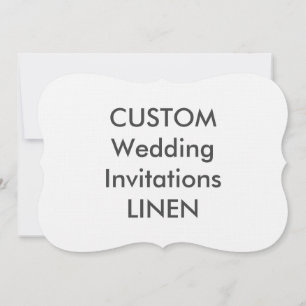 LINEN 100lb 7x5" Bracket Shape Wedding Invitations