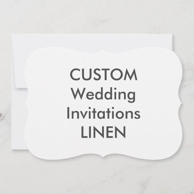 LINEN 100lb 7x5" Bracket Shape Wedding Invitations (Front)