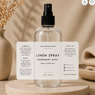 Linen 4oz Spray Bottle Label