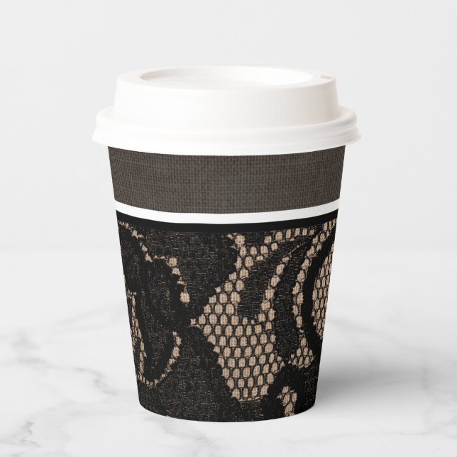 Linen and lace paper cups (Front)