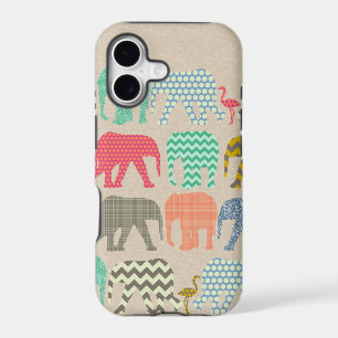 linen baby elephants and flamingos