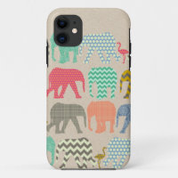 linen baby elephants and flamingos