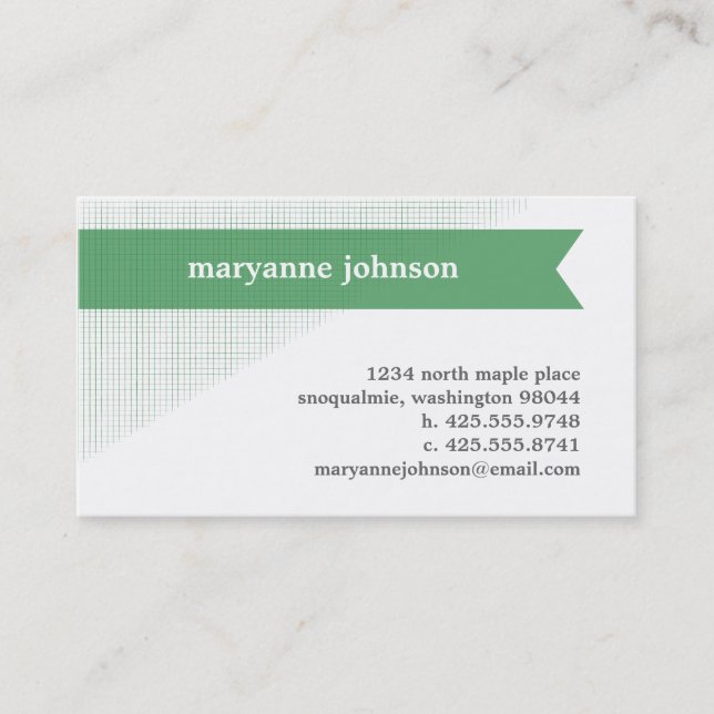 Linen Banner Personal Calling Card (Front)