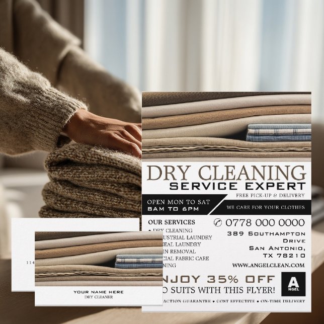 Linen Bedsheets, Dry Cleaners, Cleaning Service Business Card (Creator Uploaded)