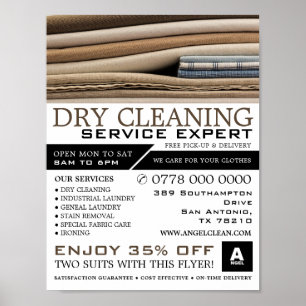 Linen Bedsheets, Dry Cleaners, Cleaning Service Poster