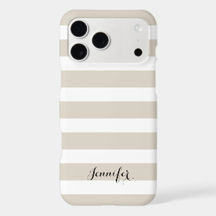 Linen Beige and Black Classic Stripes Monogram