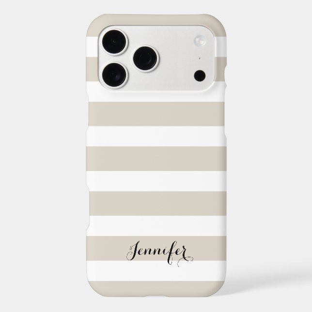 Linen Beige and Black Classic Stripes Monogram (Back)
