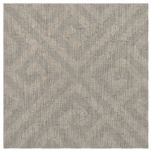 Linen Beige Greek Key Large Scale Fabric