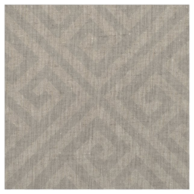 Linen Beige Greek Key Large Scale Fabric (Swatch)