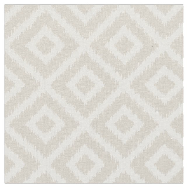 Linen Beige Ikat Diamonds Fabric (Close Up)