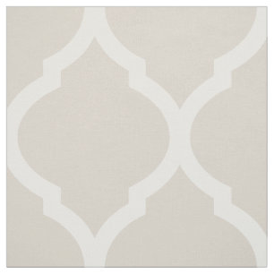 Linen Beige Moroccan Quatrefoil Large Scale Fabric