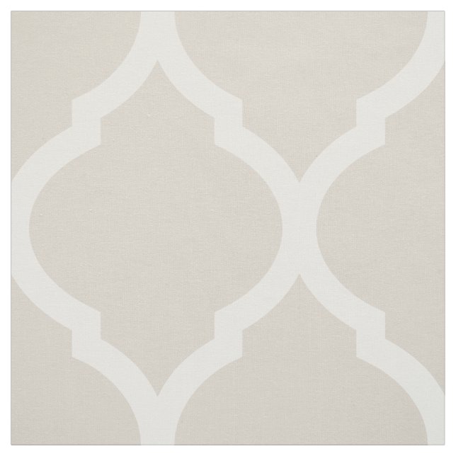 Linen Beige Moroccan Quatrefoil Large Scale Fabric (Swatch)
