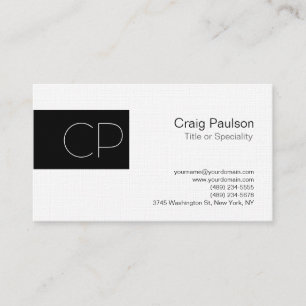 Linen Black Unique Amazing Monogram Business Card