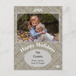 Linen Design Holiday Postcard by HAMbWG