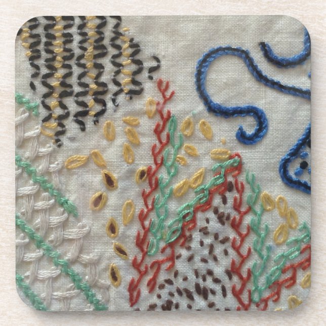 Linen embroidery coaster (Front)