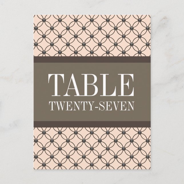 Linen Fancy Lattice Table Number Postcard (Front)
