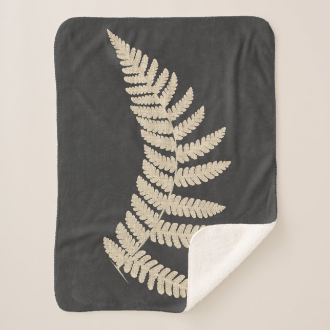 Linen Fern Sherpa Blanket (Front)