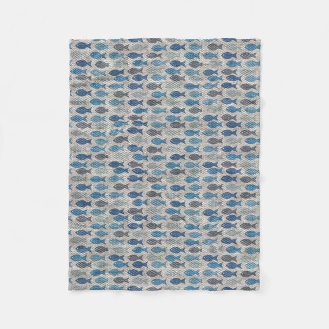 Linen Fish Fleece Blanket (Front)