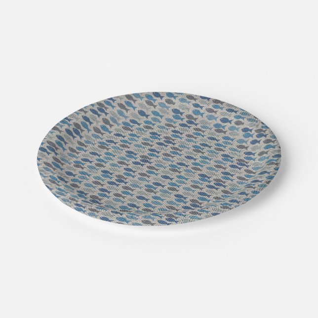 Linen Fish Paper Plate (Angled)