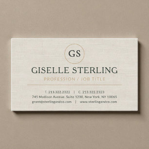 Linen Gold Luxury Minimalist Professional Business Card