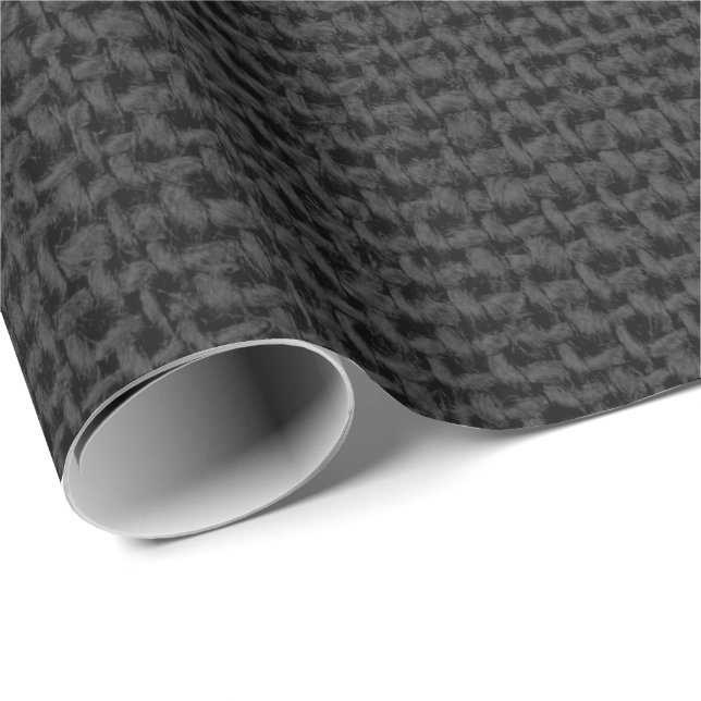 Linen Grey Black MinimalWedding Bridal Shower Wrapping Paper (Roll Corner)