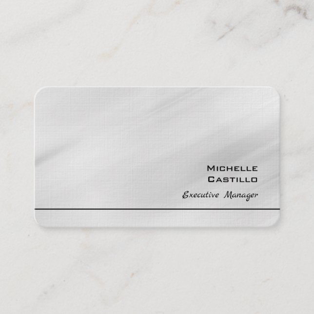Linen Grey Plain Minimalist Business Card (Front)
