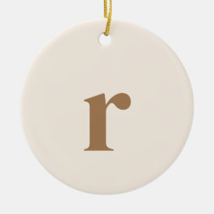 Linen Initial Letter Trendy Minimalist Ceramic Ornament