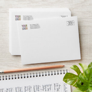 Linen Invitation Envelope A6 Logo Address Indicia