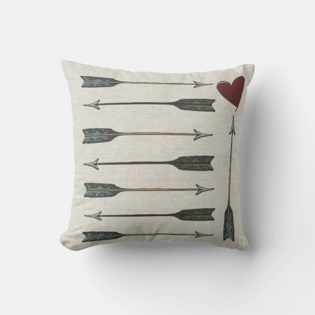 Linen Look Arrows Pillow (Front)