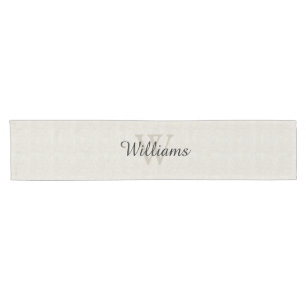 Linen Look Monogram Table Runner