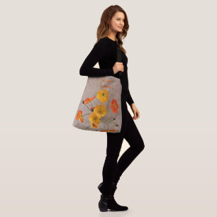 Linen Look Stylish Poppy Personalizable Birthday Crossbody Bag