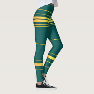 Linen Luxury Modern Green Gold Texture Collection Leggings
