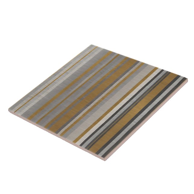 Linen Luxury Modern Silver Gold Texture Collection Ceramic Tile (Side)