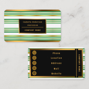 Linen Luxury Popular Green Gold Texture Collection Business Card