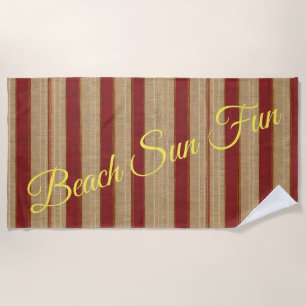 Linen Luxury Trendy Burgundy Gold Collection Beach Towel