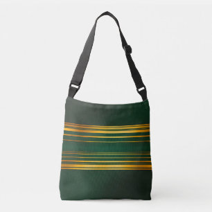 Linen Luxury Trendy Green Gold Texture Collection Crossbody Bag