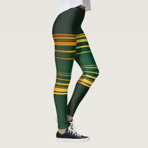 Linen Luxury Trendy Green Gold Texture Collection Leggings