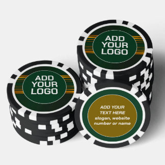 Linen Luxury Trendy Green Gold Texture Collection Poker Chips