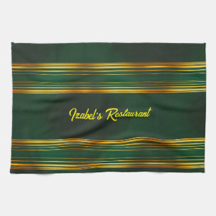 Linen Luxury Trendy Green Gold Texture Collection Tea Towel