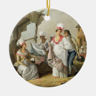 Linen Market, Roseau, Dominica, c.1780 (oil on can Ceramic Ornament