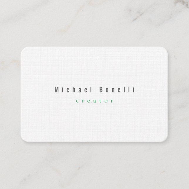 Linen Modern Minimalist Professional Elegant Business Card (Front)