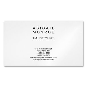 Linen Modern Minimalist Professional Plain White Magnetic Business Card