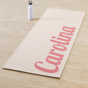 Linen Modern Name Stylish Simple Yoga Mat