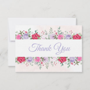 Linen Paper Flat Thank You Note Card