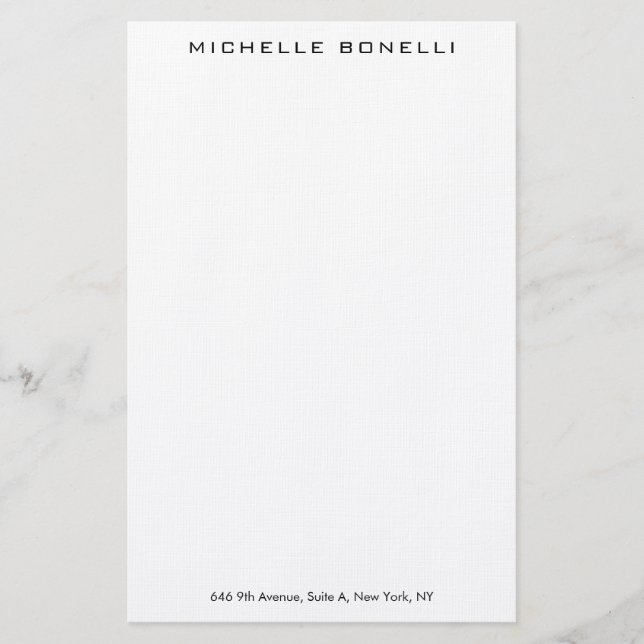Linen professional elegant modern minimalist stationery (Front)
