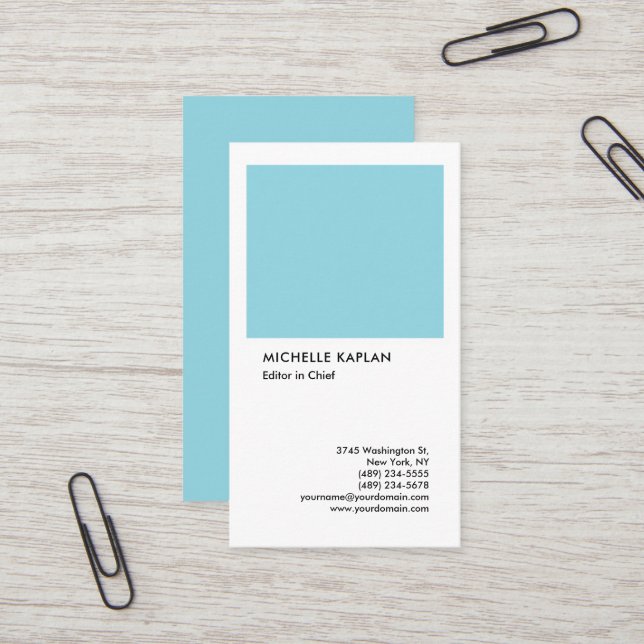 Linen Professional Exclusive Special Blue White Business Card (Front/Back In Situ)