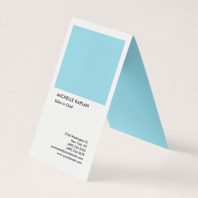 Linen Professional Exclusive Special Blue White Business Card (Front)