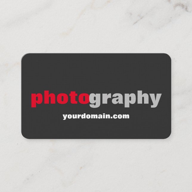 Linen Professional Grey Red Photographer Artist Business Card (Front)
